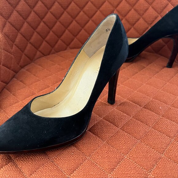 Peter Kaiser Black Suede with slight platform in leopard lucite High Heel Pumps - Picture 5 of 5